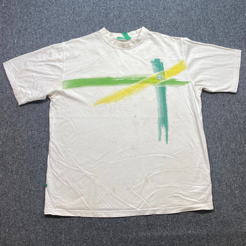 Rocawear Graphic Shirt Sz 2XL Mens White Streetwear Y2K Hip Hop Brushstroke Logo